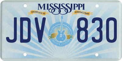 MS license plate JDV830