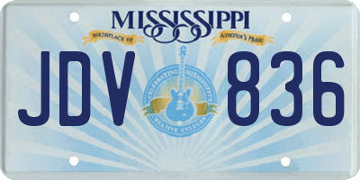 MS license plate JDV836