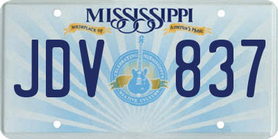 MS license plate JDV837