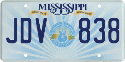 MS license plate JDV838