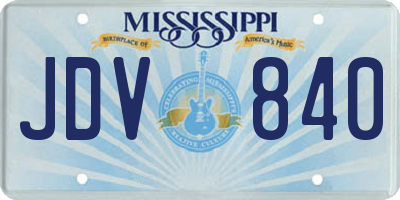 MS license plate JDV840