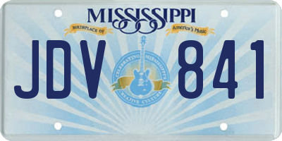 MS license plate JDV841