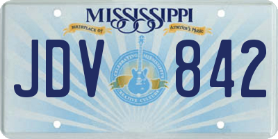 MS license plate JDV842