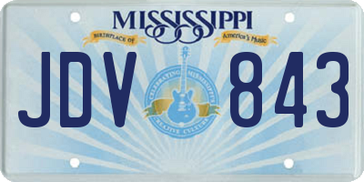 MS license plate JDV843