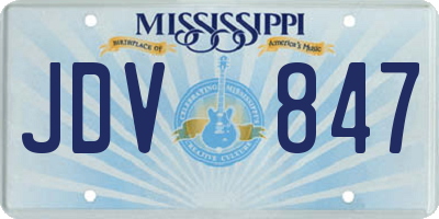 MS license plate JDV847