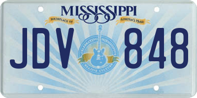 MS license plate JDV848