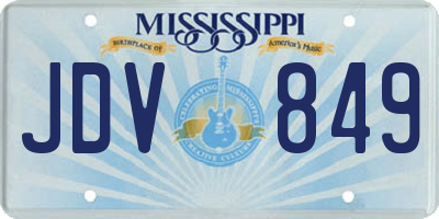 MS license plate JDV849
