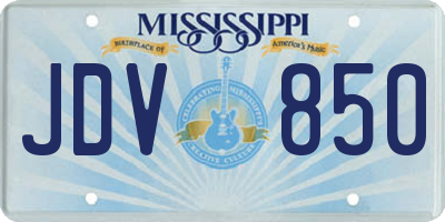 MS license plate JDV850