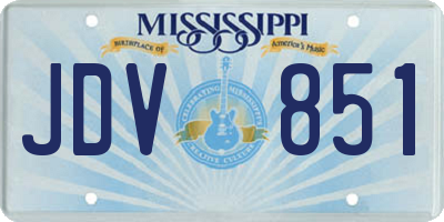 MS license plate JDV851