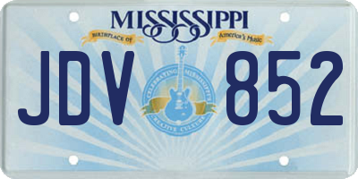 MS license plate JDV852