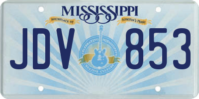MS license plate JDV853