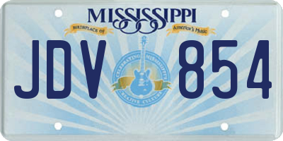 MS license plate JDV854