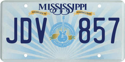 MS license plate JDV857