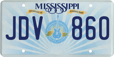 MS license plate JDV860