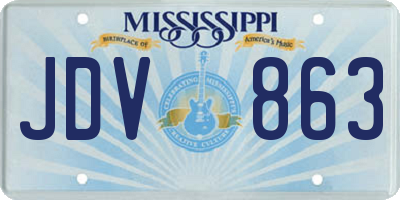 MS license plate JDV863