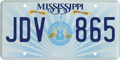 MS license plate JDV865