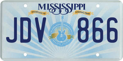 MS license plate JDV866