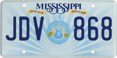 MS license plate JDV868