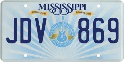 MS license plate JDV869