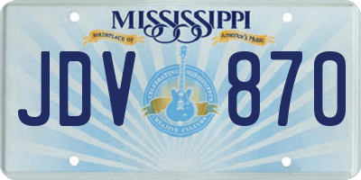 MS license plate JDV870