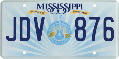 MS license plate JDV876