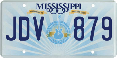 MS license plate JDV879