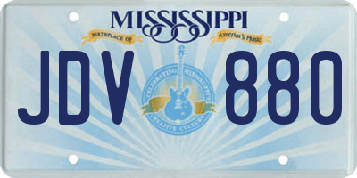 MS license plate JDV880