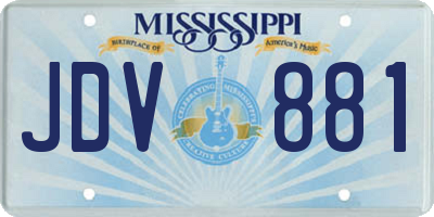 MS license plate JDV881
