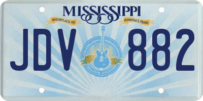 MS license plate JDV882