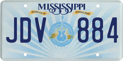 MS license plate JDV884