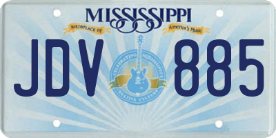 MS license plate JDV885