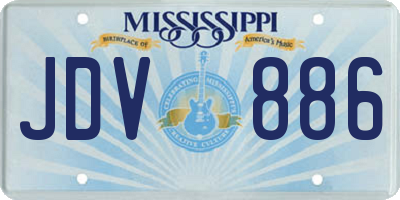 MS license plate JDV886