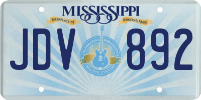 MS license plate JDV892