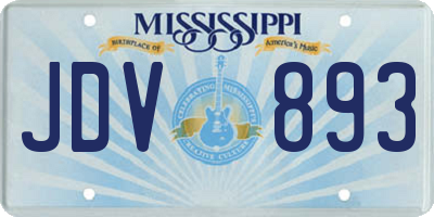 MS license plate JDV893