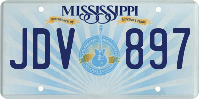 MS license plate JDV897