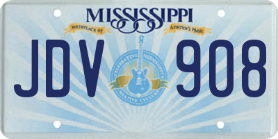 MS license plate JDV908