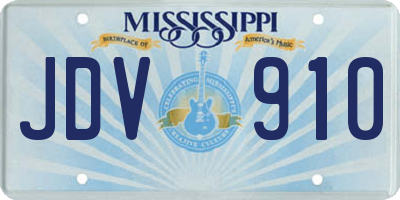 MS license plate JDV910