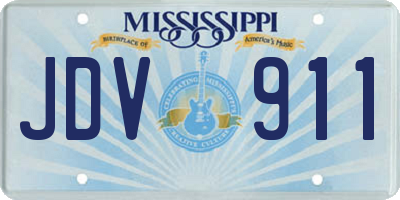 MS license plate JDV911