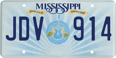 MS license plate JDV914