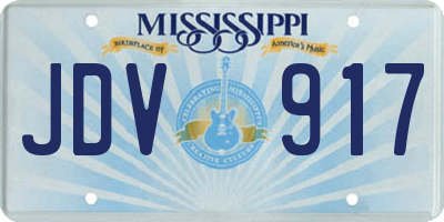 MS license plate JDV917
