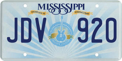 MS license plate JDV920
