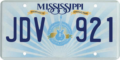 MS license plate JDV921