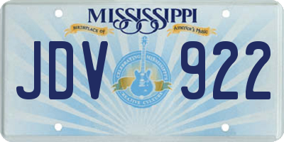 MS license plate JDV922