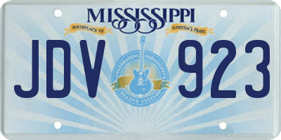 MS license plate JDV923