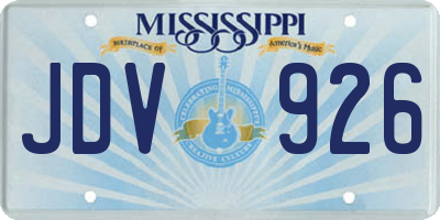 MS license plate JDV926