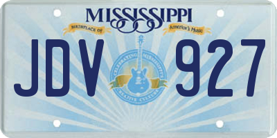 MS license plate JDV927