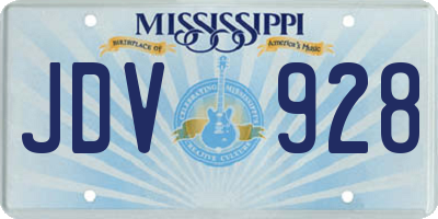 MS license plate JDV928