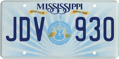 MS license plate JDV930