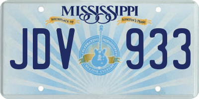 MS license plate JDV933