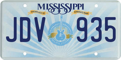 MS license plate JDV935
